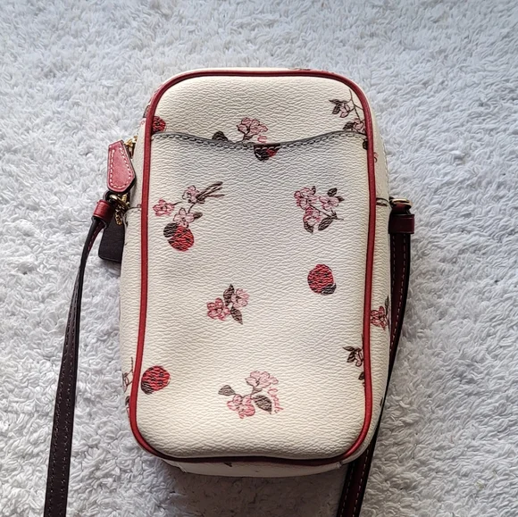 North/South Zip Phone Crossbody With Ladybug Floral Print - Picture 3 of 4